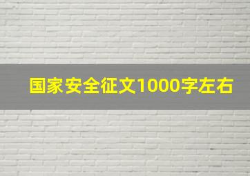 国家安全征文1000字左右