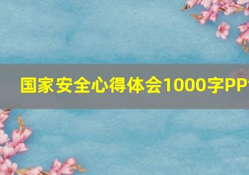 国家安全心得体会1000字PPt