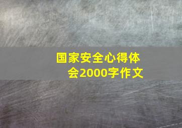 国家安全心得体会2000字作文