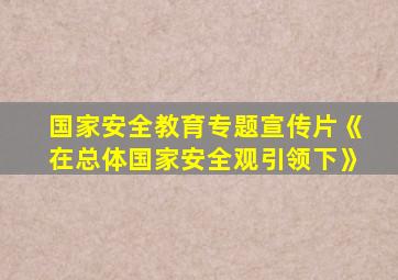 国家安全教育专题宣传片《在总体国家安全观引领下》