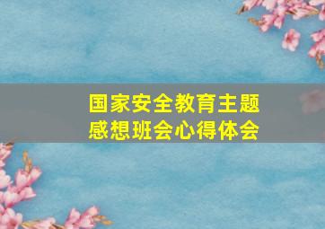 国家安全教育主题感想班会心得体会