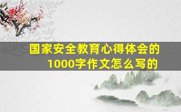 国家安全教育心得体会的1000字作文怎么写的