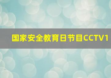 国家安全教育日节目CCTV1