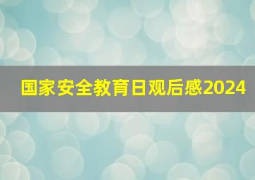 国家安全教育日观后感2024