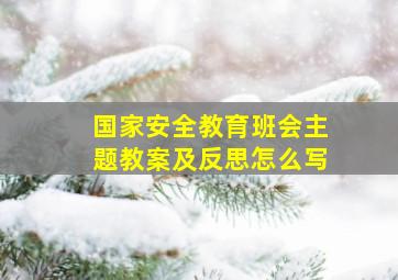 国家安全教育班会主题教案及反思怎么写