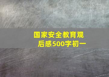 国家安全教育观后感500字初一