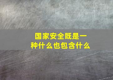 国家安全既是一种什么也包含什么