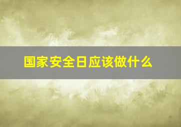 国家安全日应该做什么