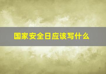 国家安全日应该写什么