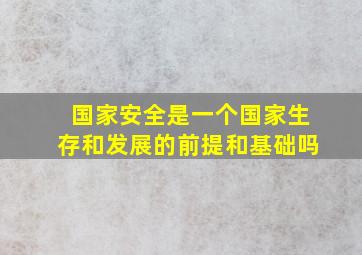 国家安全是一个国家生存和发展的前提和基础吗