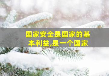 国家安全是国家的基本利益,是一个国家