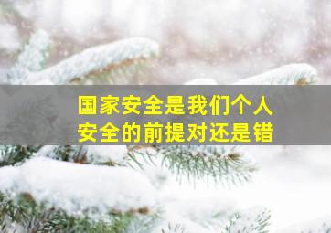 国家安全是我们个人安全的前提对还是错