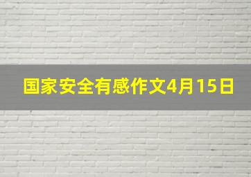 国家安全有感作文4月15日