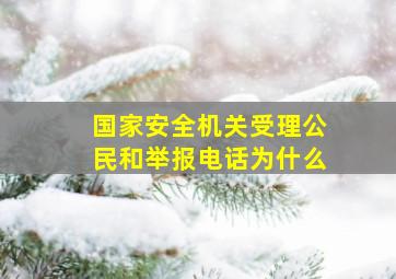 国家安全机关受理公民和举报电话为什么