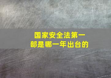 国家安全法第一部是哪一年出台的