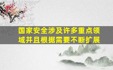 国家安全涉及许多重点领域并且根据需要不断扩展