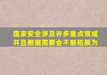 国家安全涉及许多重点领域并且根据需要会不断拓展为