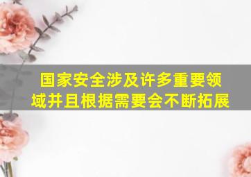 国家安全涉及许多重要领域并且根据需要会不断拓展