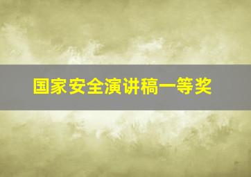 国家安全演讲稿一等奖