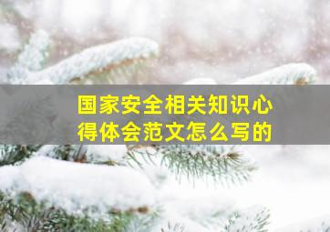 国家安全相关知识心得体会范文怎么写的