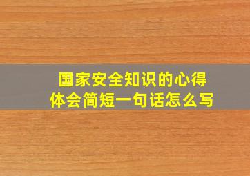 国家安全知识的心得体会简短一句话怎么写