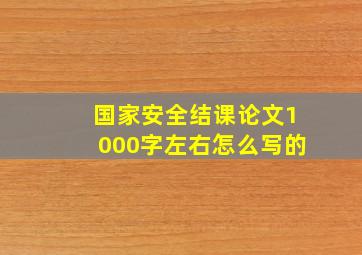 国家安全结课论文1000字左右怎么写的