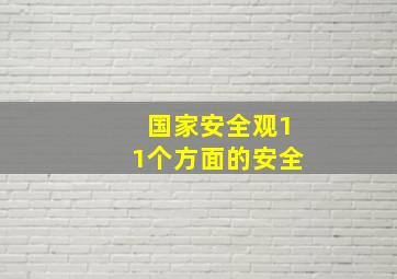 国家安全观11个方面的安全