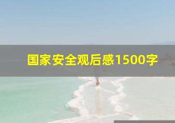 国家安全观后感1500字