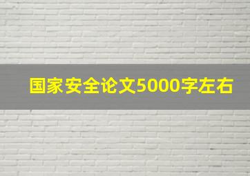 国家安全论文5000字左右