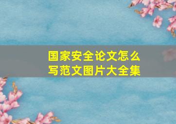 国家安全论文怎么写范文图片大全集