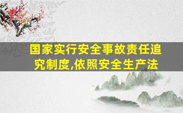 国家实行安全事故责任追究制度,依照安全生产法