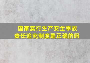 国家实行生产安全事故责任追究制度是正确的吗