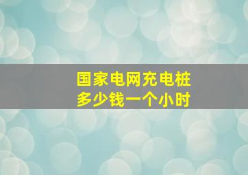 国家电网充电桩多少钱一个小时