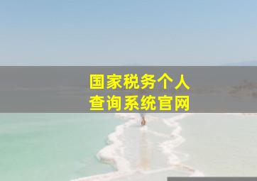 国家税务个人查询系统官网