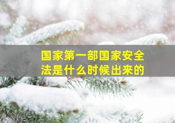 国家第一部国家安全法是什么时候出来的