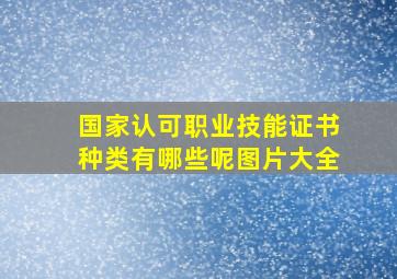 国家认可职业技能证书种类有哪些呢图片大全