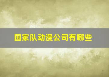 国家队动漫公司有哪些