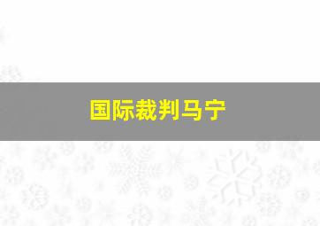 国际裁判马宁