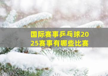 国际赛事乒乓球2025赛事有哪些比赛