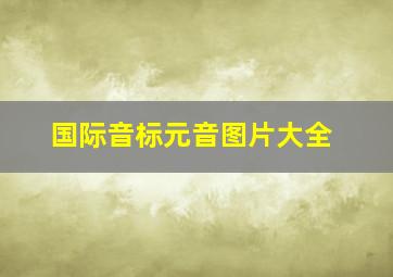 国际音标元音图片大全