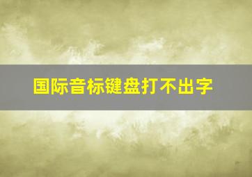 国际音标键盘打不出字