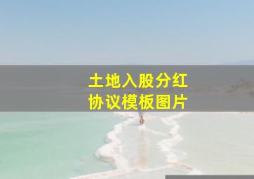 土地入股分红协议模板图片