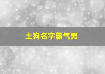 土狗名字霸气男