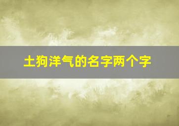 土狗洋气的名字两个字