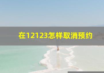 在12123怎样取消预约