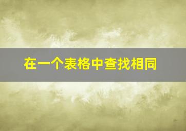 在一个表格中查找相同