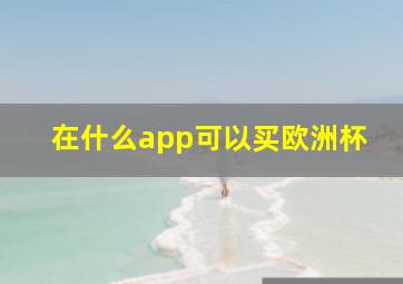 在什么app可以买欧洲杯