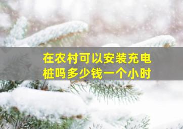 在农村可以安装充电桩吗多少钱一个小时