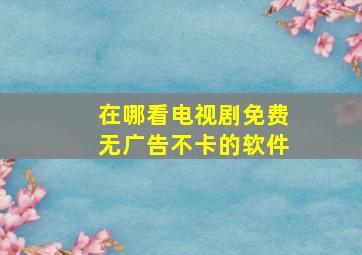 在哪看电视剧免费无广告不卡的软件