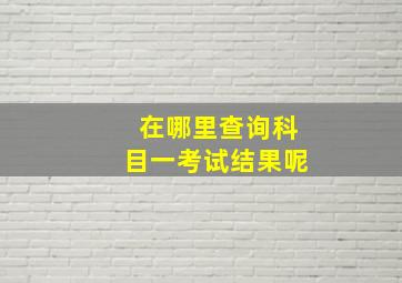 在哪里查询科目一考试结果呢